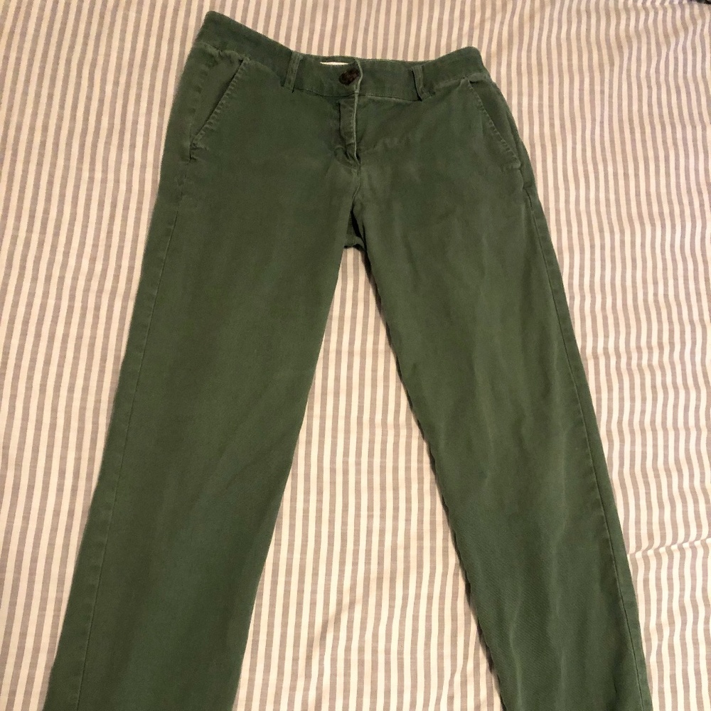 Cabi Green Cotton Spring Pants, Size 2